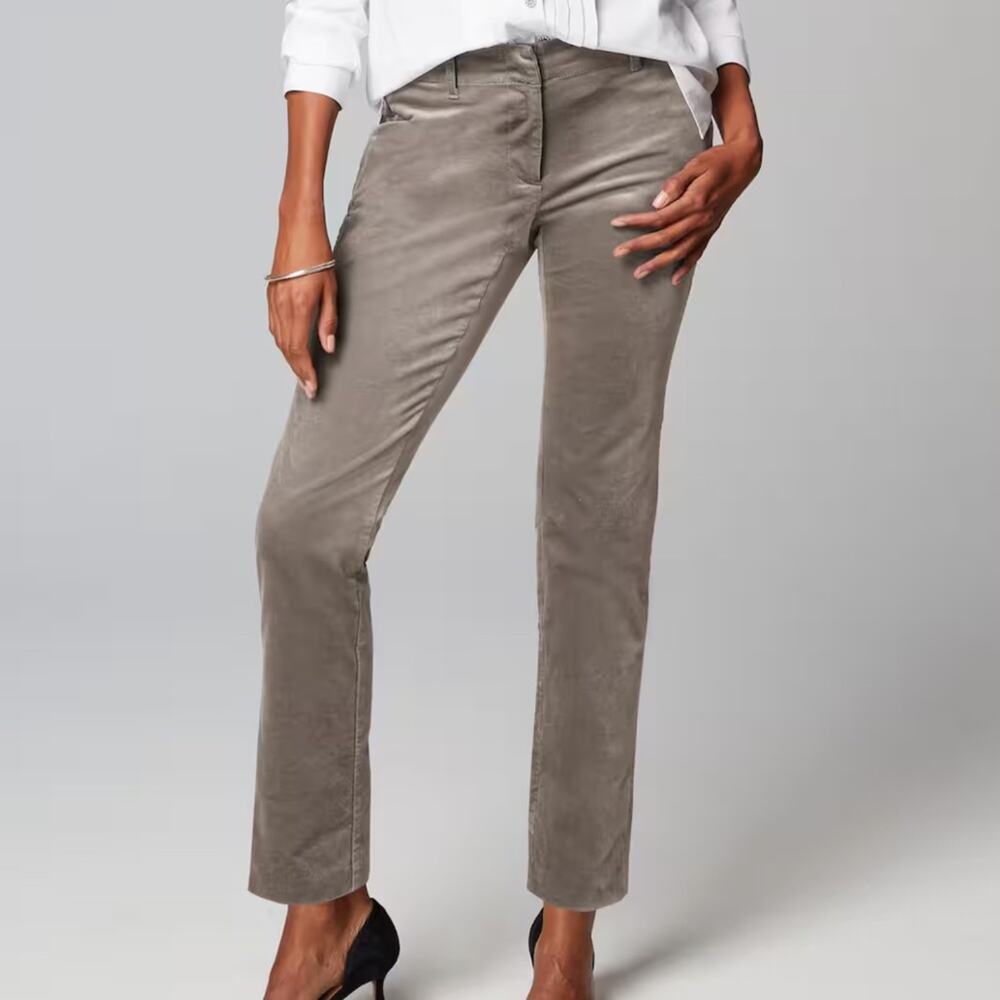 J Jill Velveteen-Stretch Slim Leg Pants